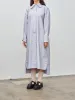 Long Collar Dress - Blue Stripe sold by Namu Shop