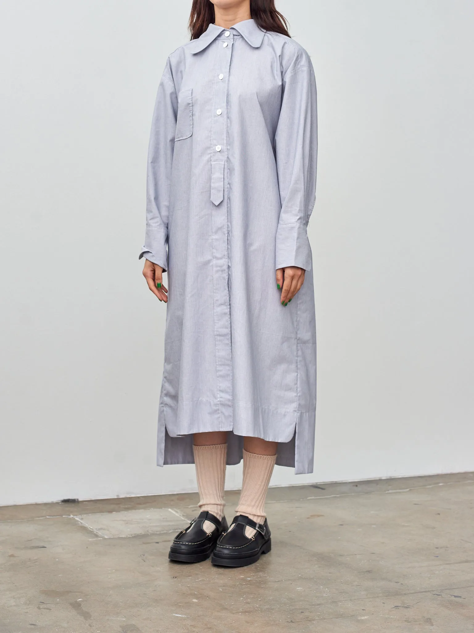 Long Collar Dress - Blue Stripe sold by Namu Shop product image thumbnail 2