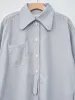 Long Collar Dress - Blue Stripe sold by Namu Shop