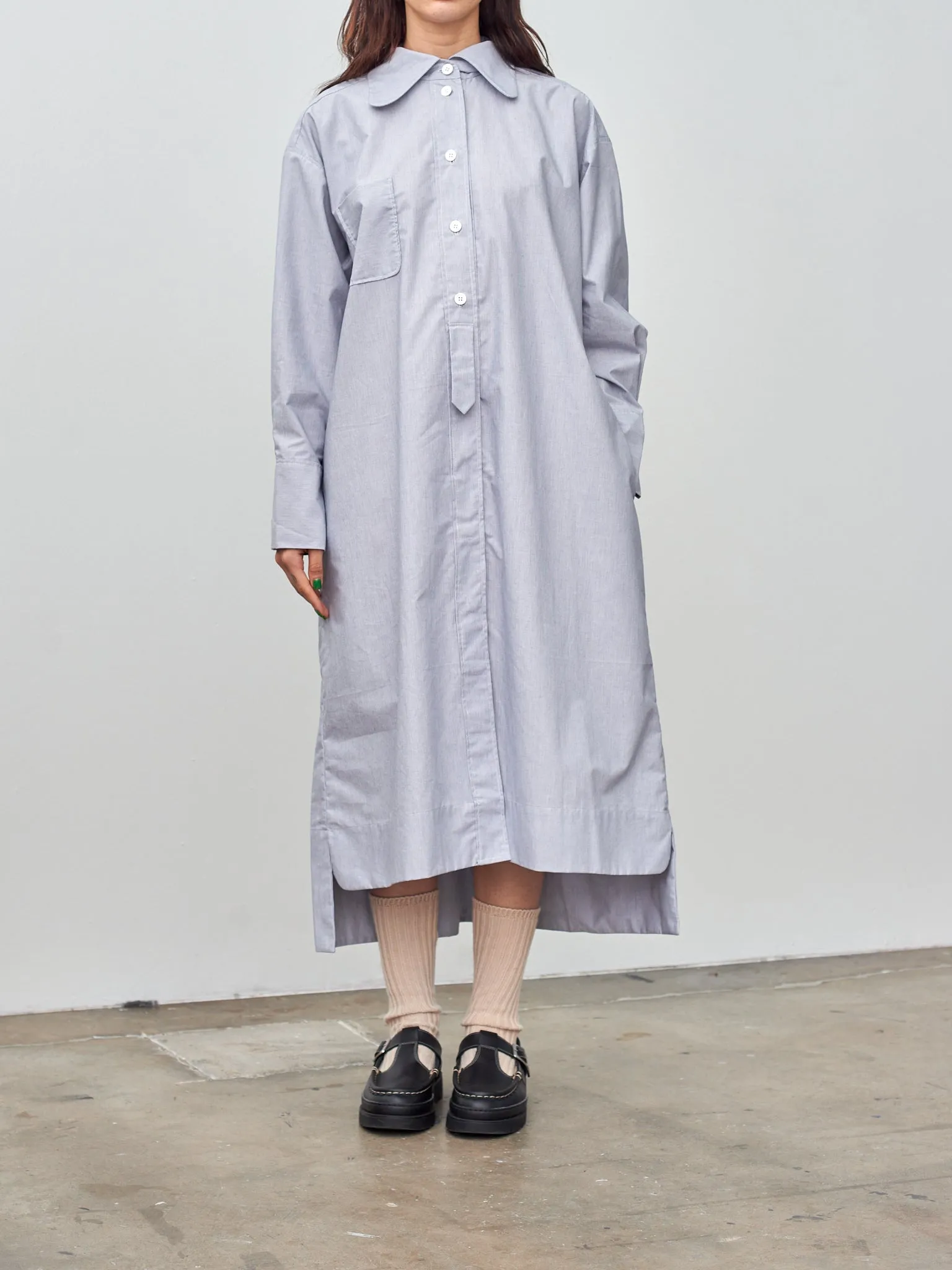 Long Collar Dress - Blue Stripe sold by Namu Shop product image thumbnail 3