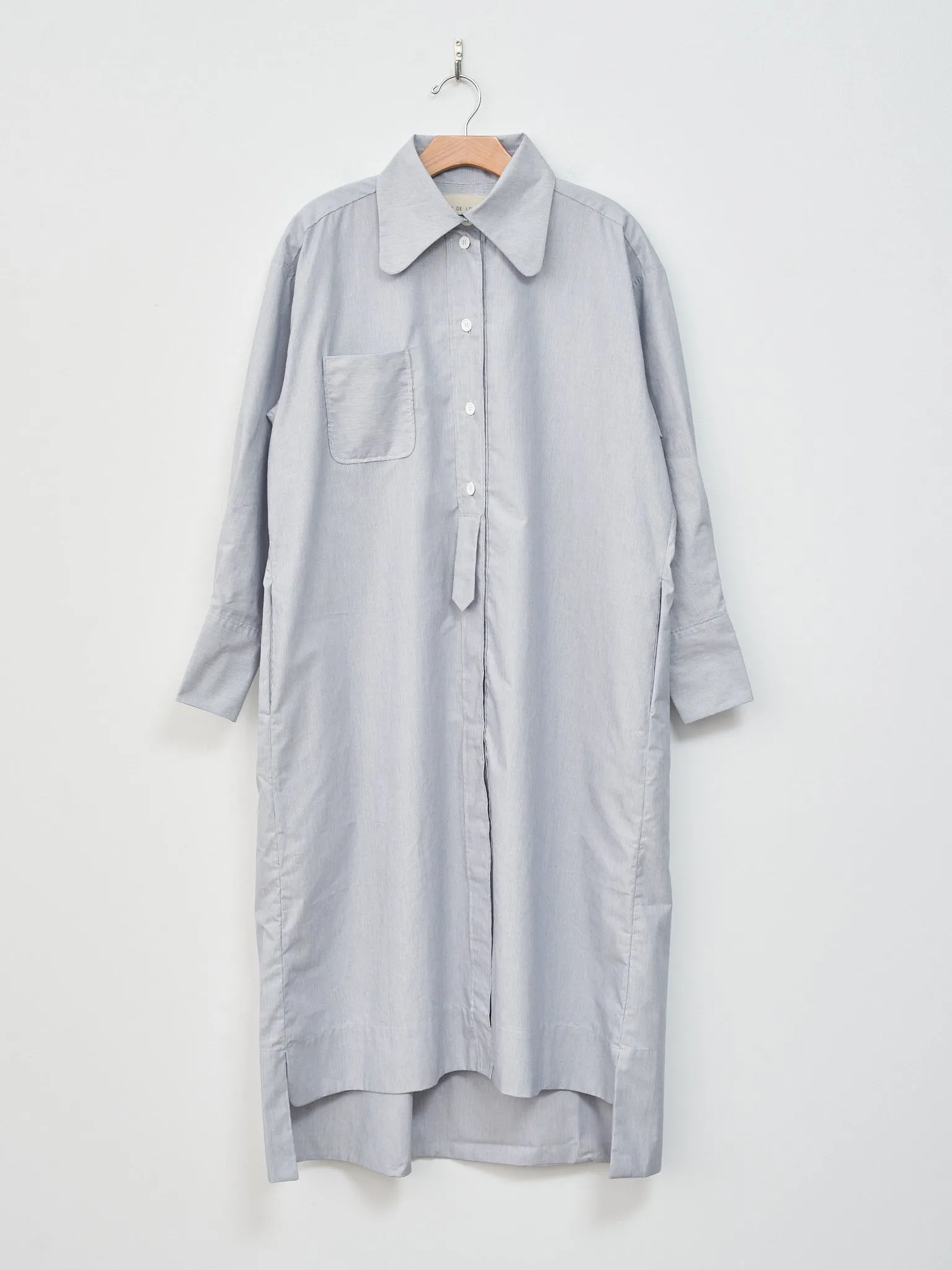 Long Collar Dress - Blue Stripe sold by Namu Shop