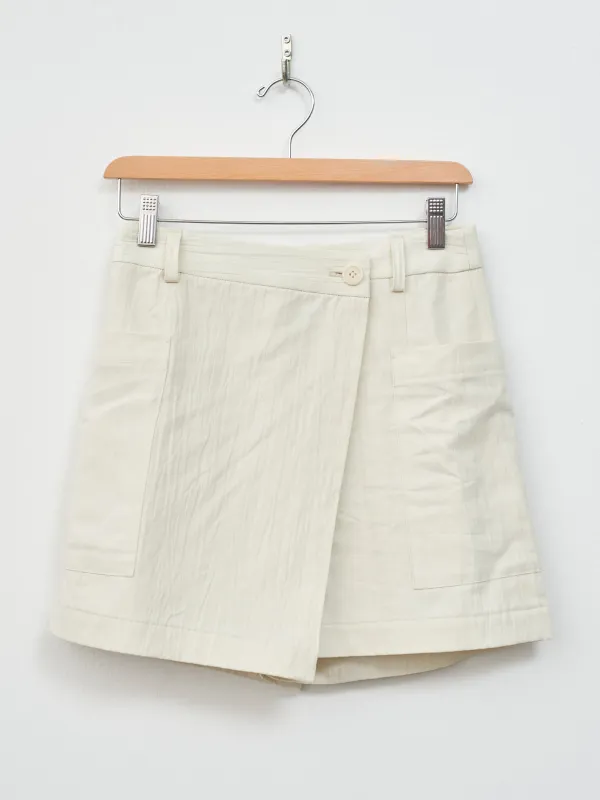Crinkled Cotton Linen Skort - Ivory sold by Namu Shop