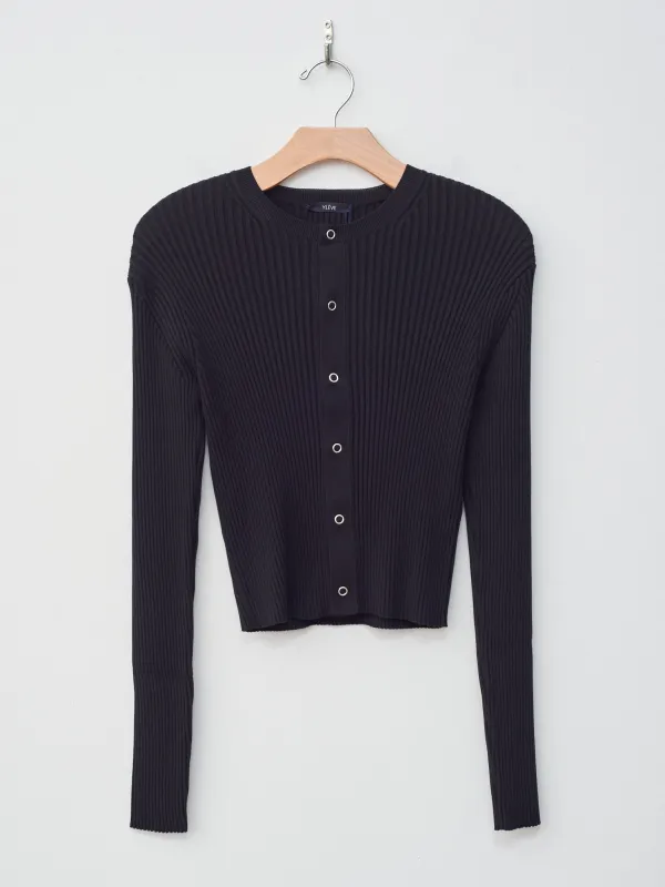 Cotton Nylon Knit Cardigan - Black sold by Namu Shop