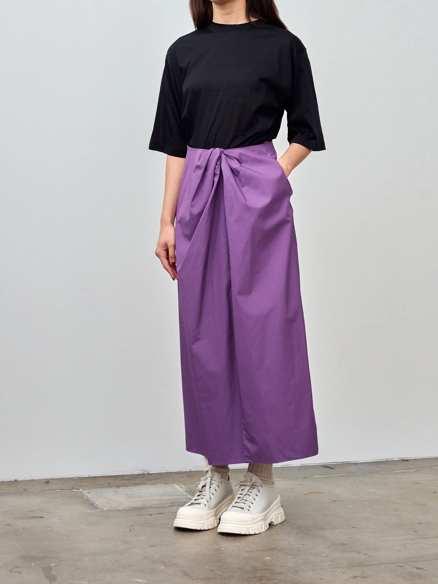Finx Cotton Weather Twist Skirt - Purple sold by Namu Shop product image thumbnail 3