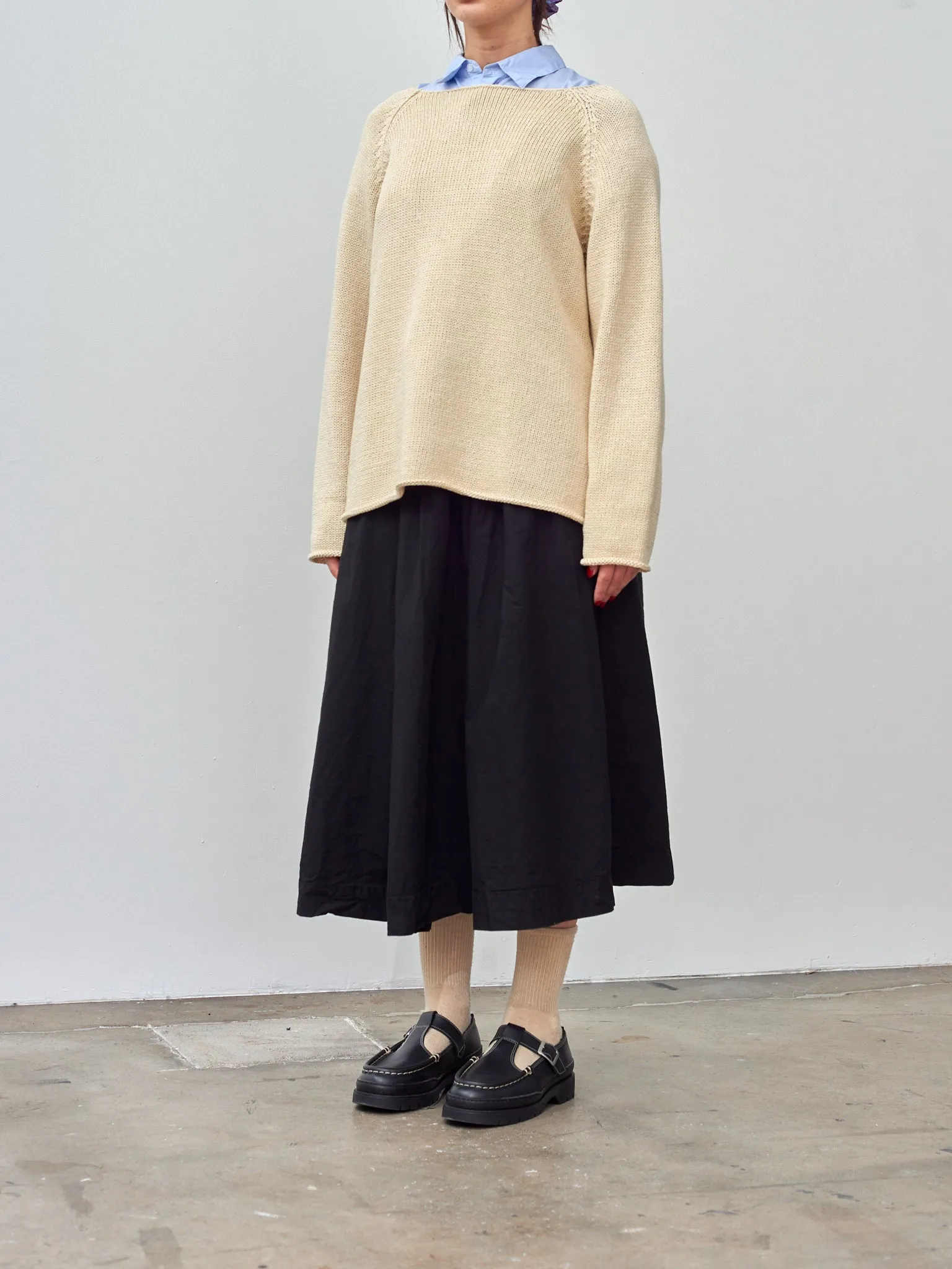 Cotton Silkette Pullover Knit - Ivory sold by Namu Shop product image thumbnail 3