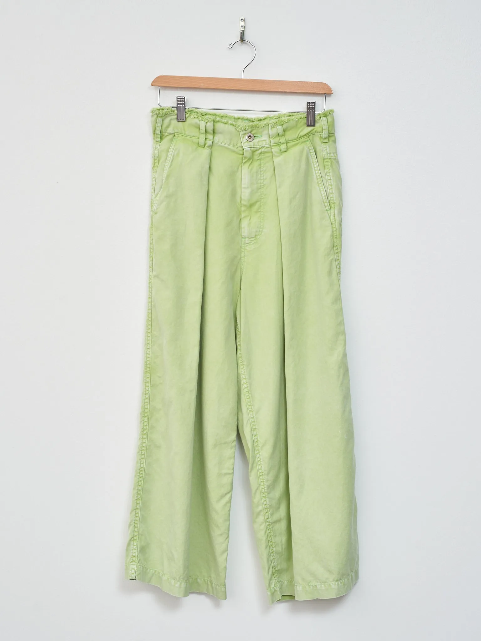 Egyptian Cotton Wide Leg Pants - Washed Green sold by Namu Shop