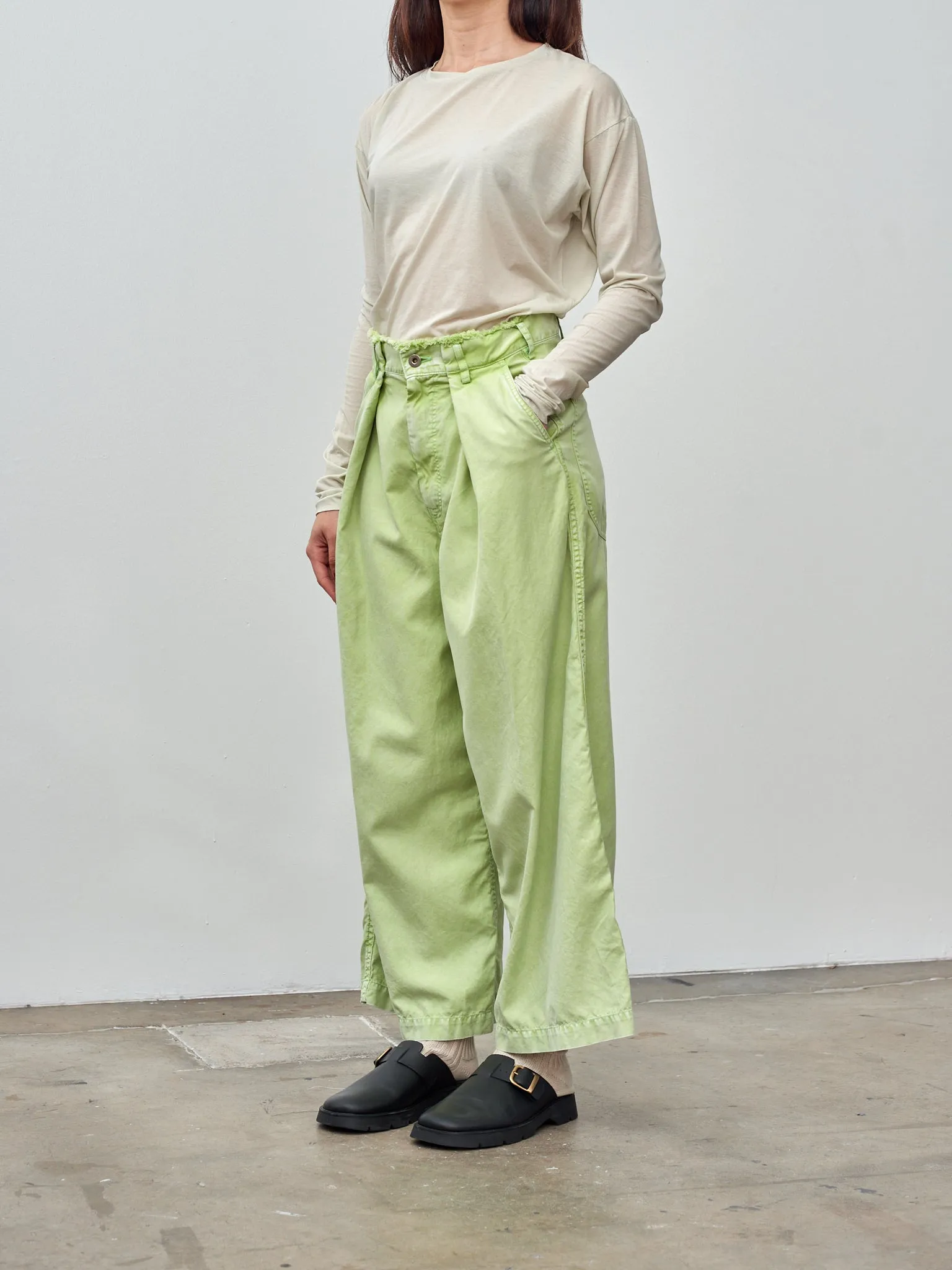 Egyptian Cotton Wide Leg Pants - Washed Green sold by Namu Shop product image thumbnail 3