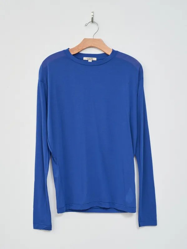 Twisted Cotton Sheer Jersey Long Sleeve Tee - Lapis Blue sold by Namu Shop
