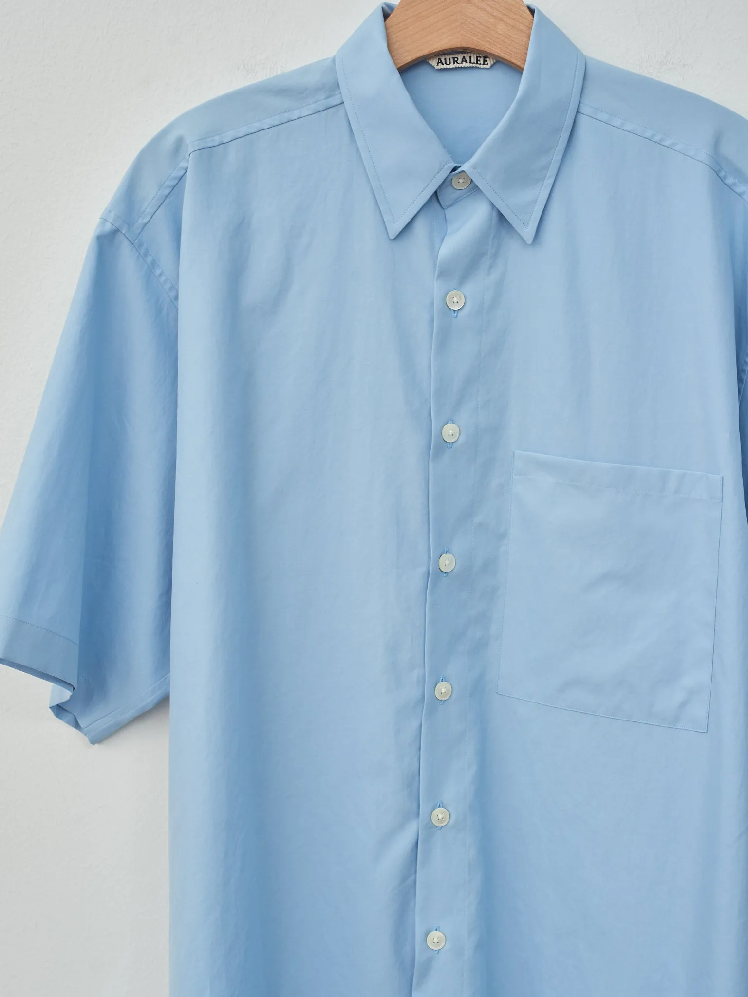 Washed Finx Twill Big Half Sleeved Shirt - Sax Blue sold by Namu Shop product image thumbnail 5