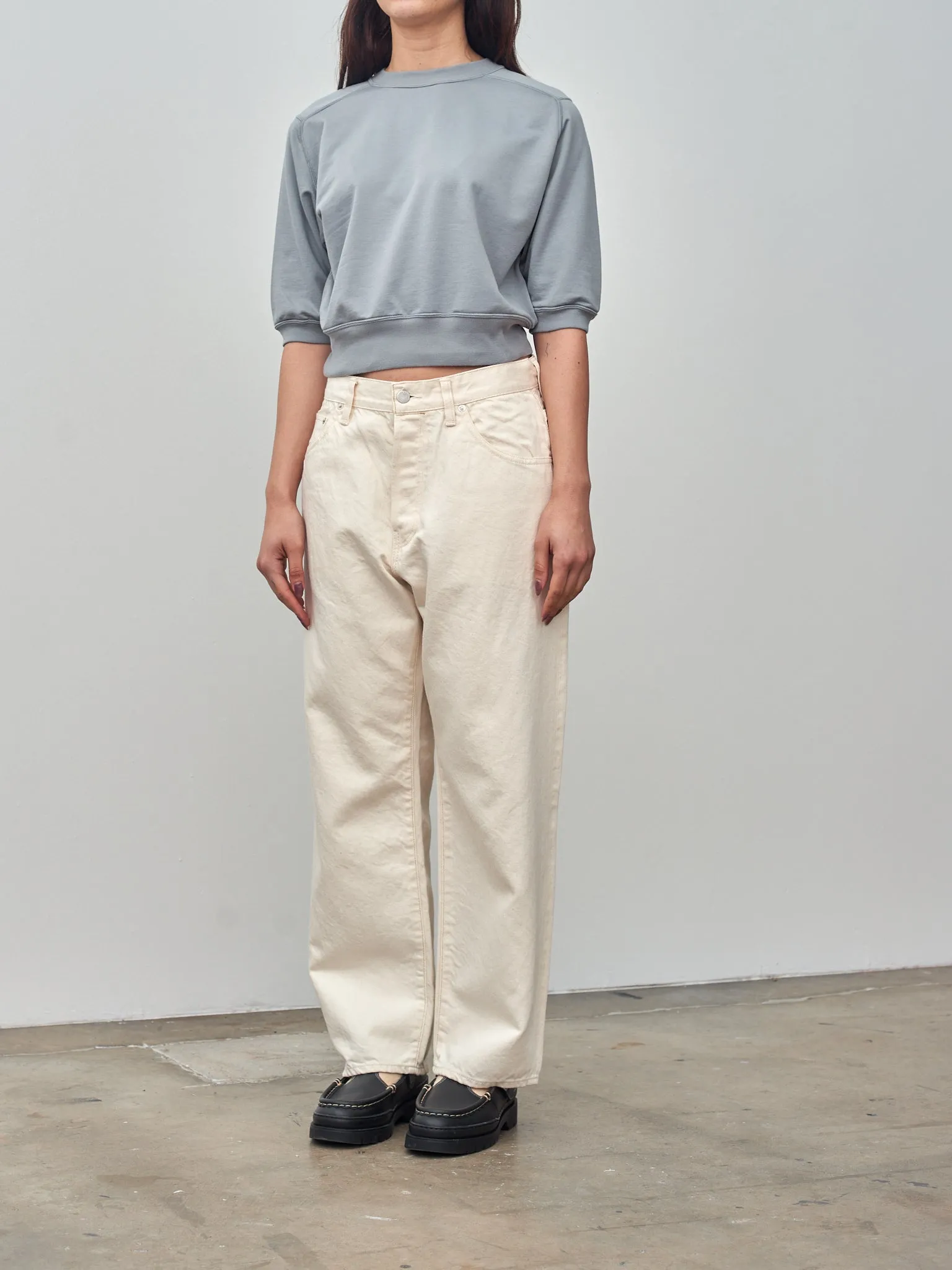 Elastic High Gauge Sweat Half Sleeve Pullover - Blue Gray sold by Namu Shop product image thumbnail 3