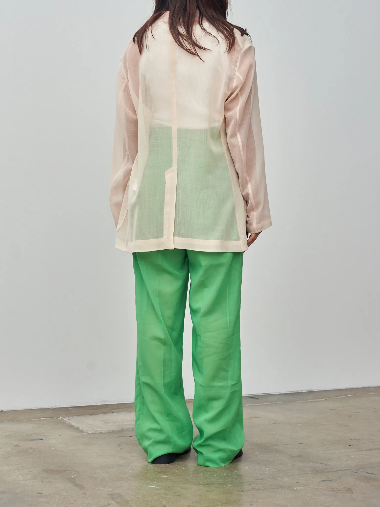 Wool Recycle Polyester Leno Sheer Jacket - Ivory sold by Namu Shop product image thumbnail 4