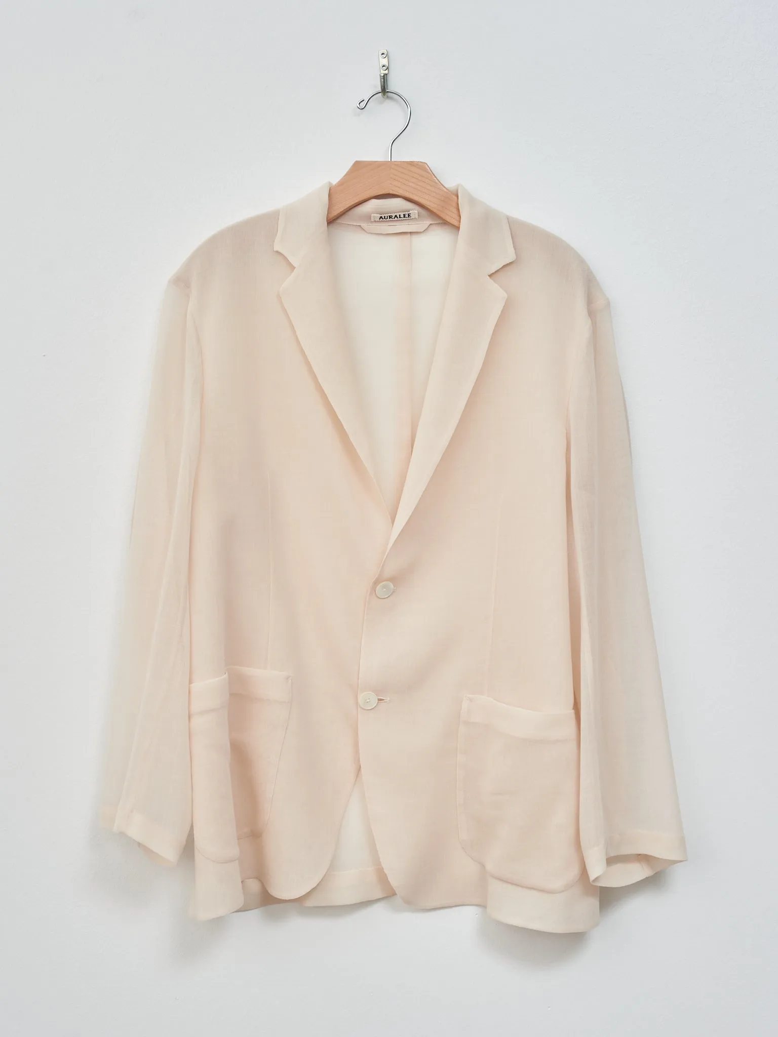 Wool Recycle Polyester Leno Sheer Jacket - Ivory sold by Namu Shop