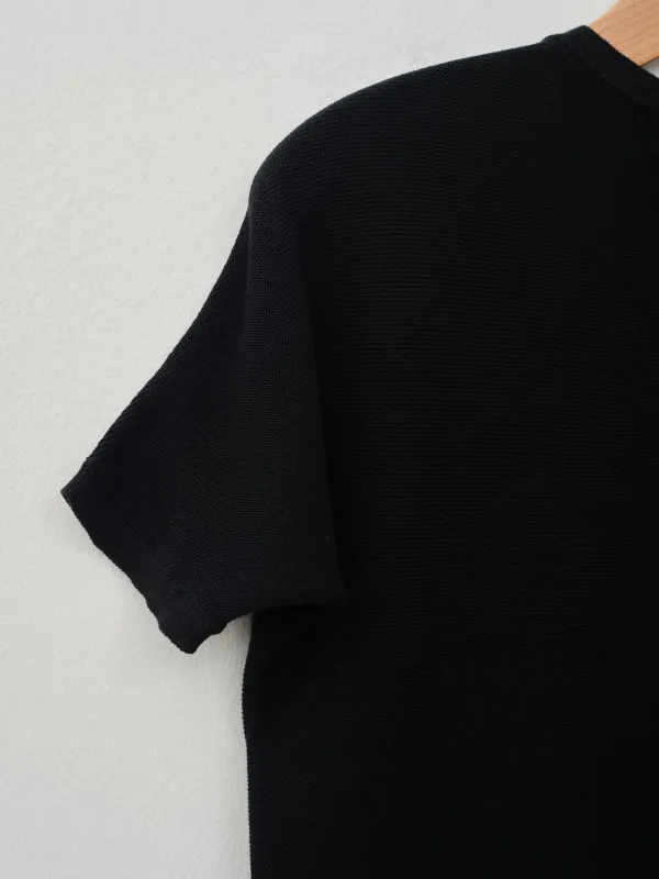 Knitted Light Cotton T-Shirt - Black sold by Namu Shop