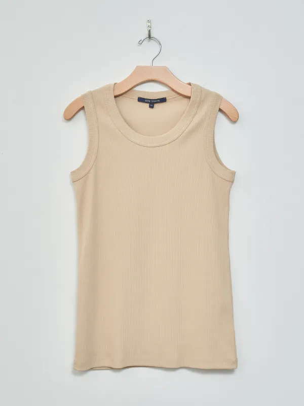 Cotton Rib Tank - Nude sold by Namu Shop