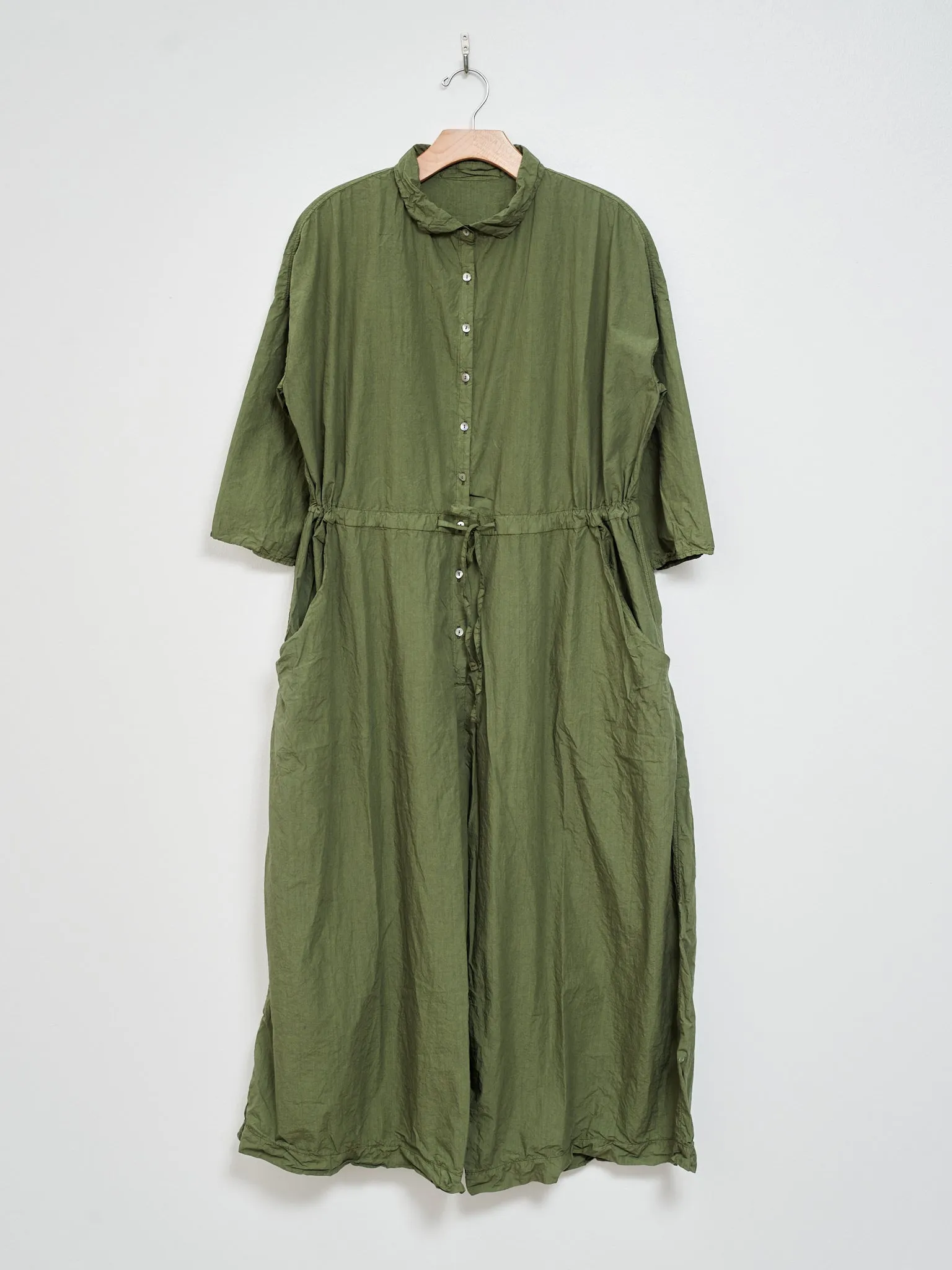 Oversized Collar Jumpsuit TC - Green Lawn sold by Namu Shop