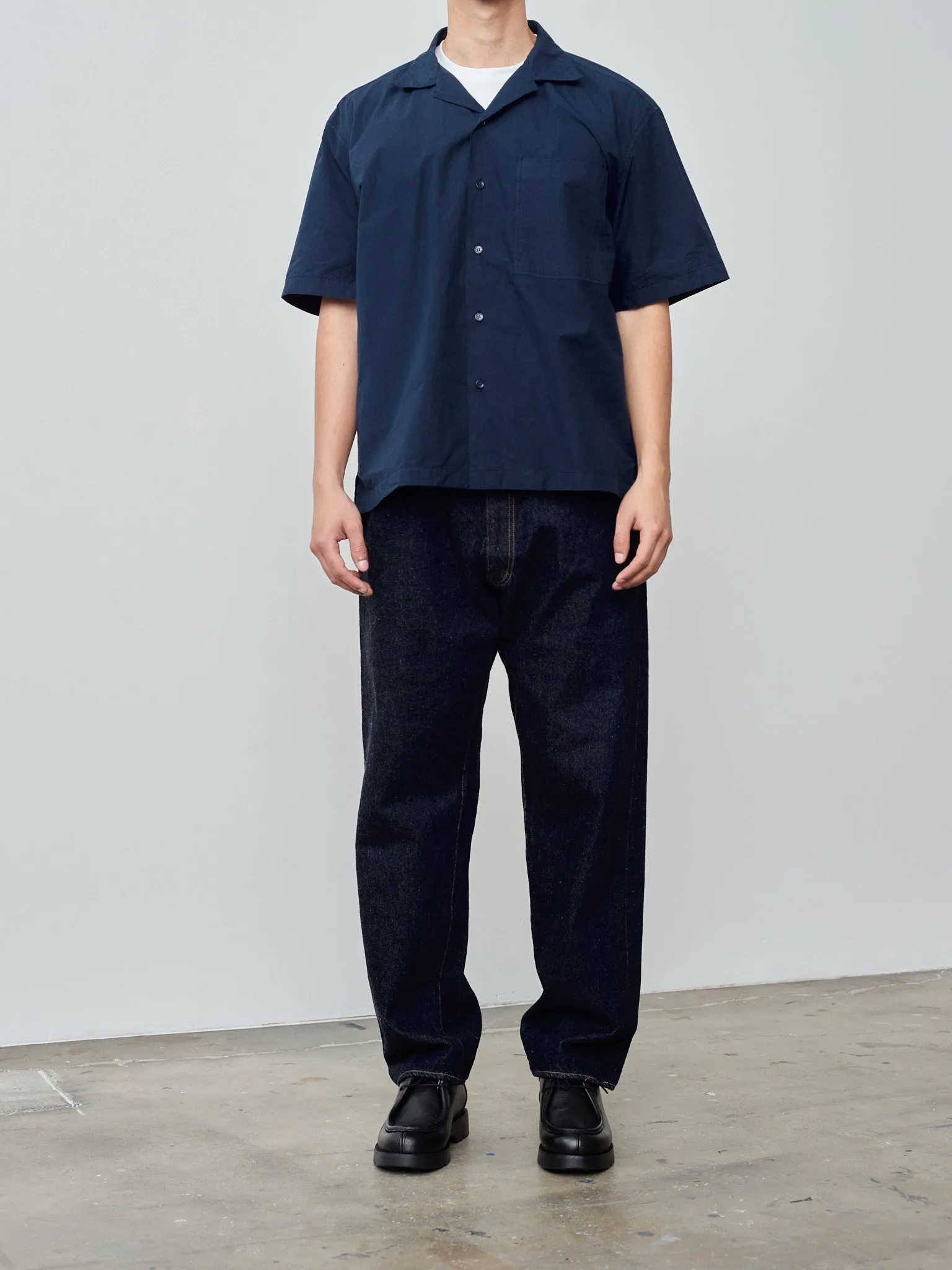 Open Collar Shirt - Navy sold by Namu Shop product image thumbnail 2