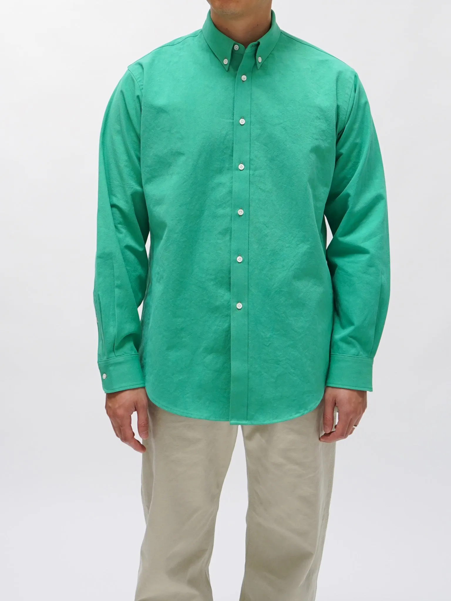 Relaxed Button Down Shirt - Green sold by Namu Shop product image thumbnail 5