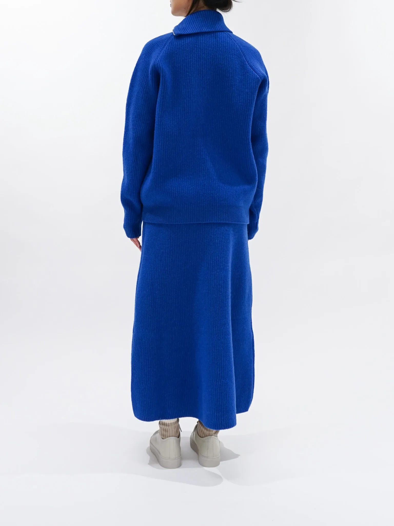 Milled French Merino Rib Knit Flare Skirt - Royal Blue sold by Namu Shop product image thumbnail 3