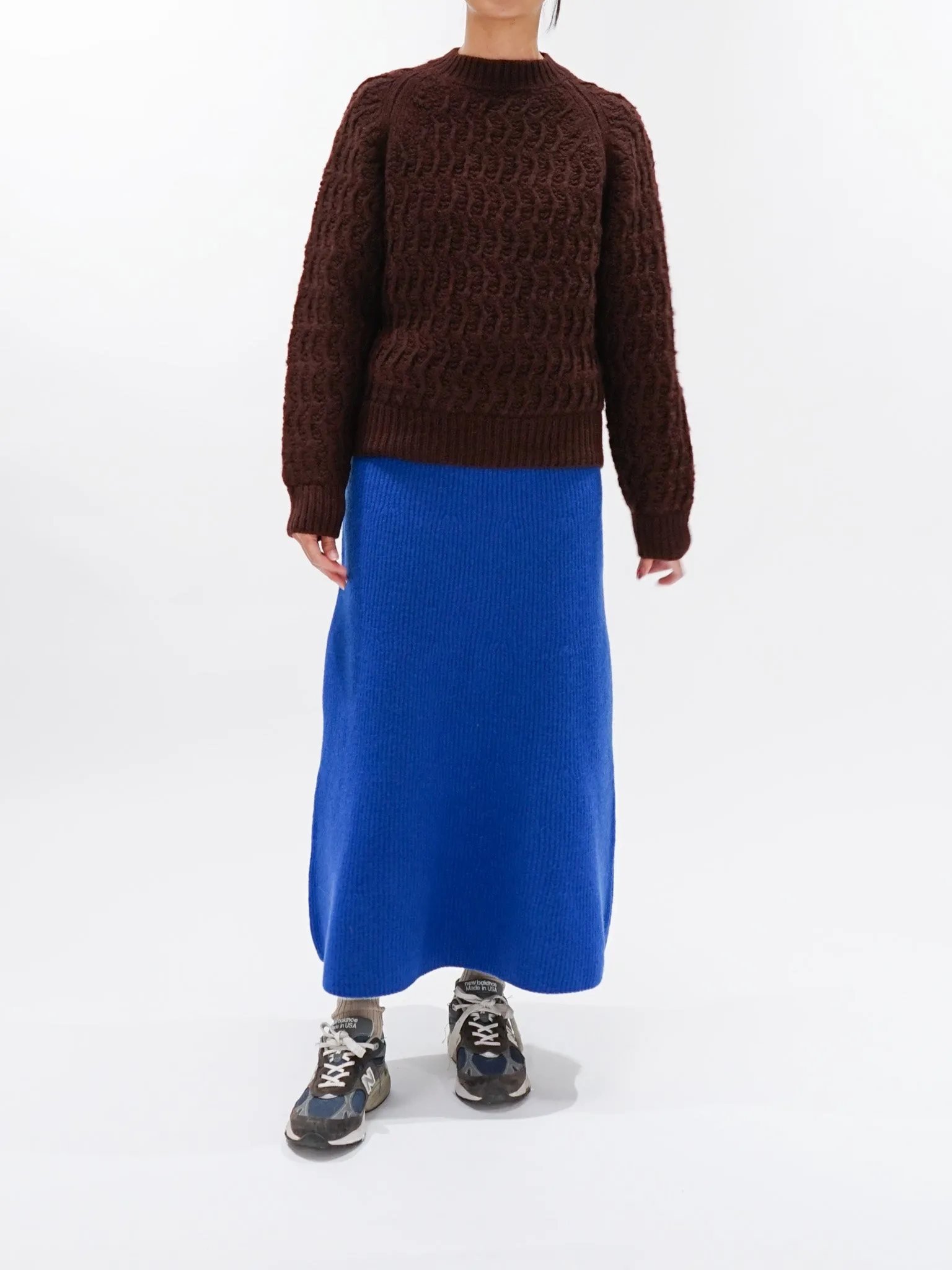 Milled French Merino Rib Knit Flare Skirt - Royal Blue sold by Namu Shop product image thumbnail 5