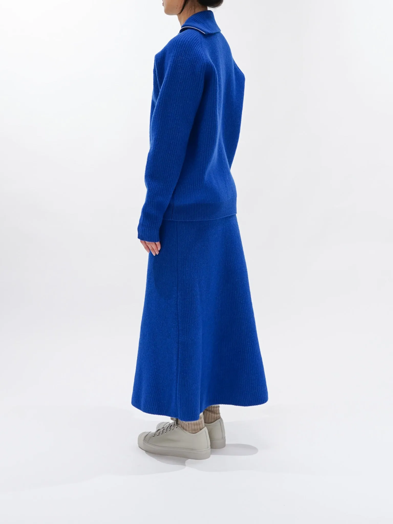 Milled French Merino Rib Knit Flare Skirt - Royal Blue sold by Namu Shop product image thumbnail 2