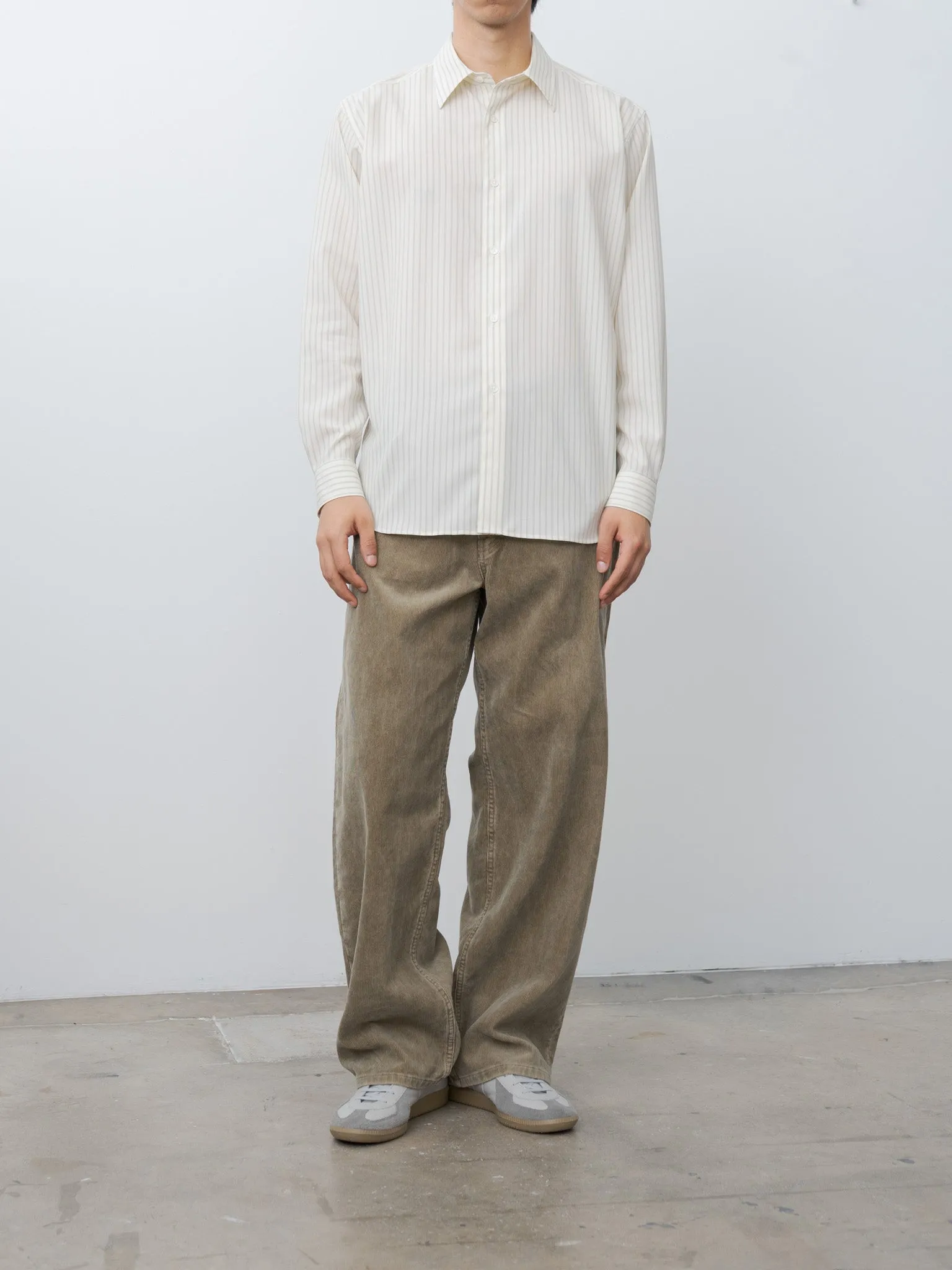 Pigment Dye Finx Corduroy Wide 5P Pants - Olive Brown sold by Namu Shop product image thumbnail 2