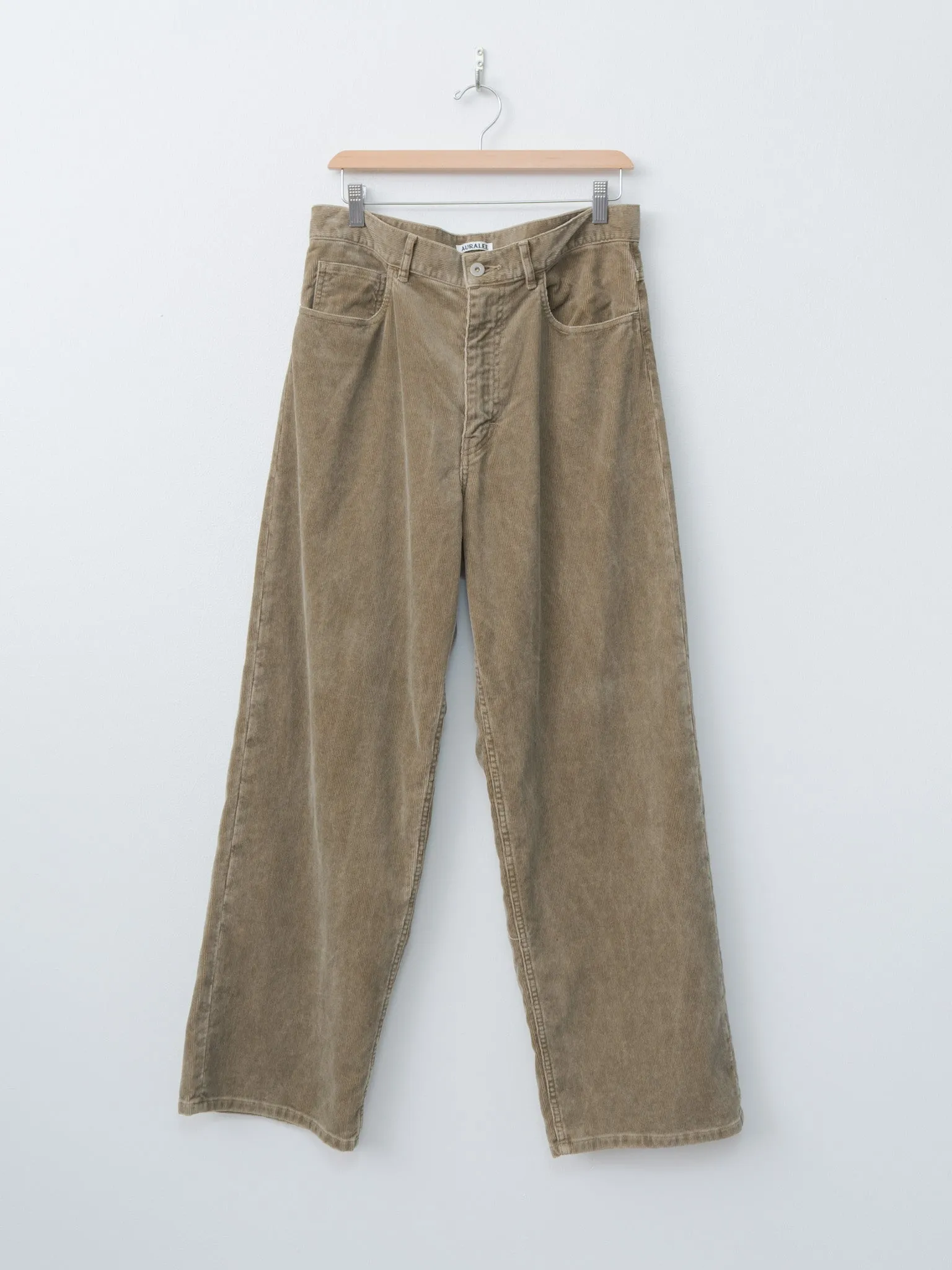 Pigment Dye Finx Corduroy Wide 5P Pants - Olive Brown sold by Namu Shop