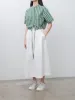 LUNA-W Shirt - Green Check sold by Namu Shop