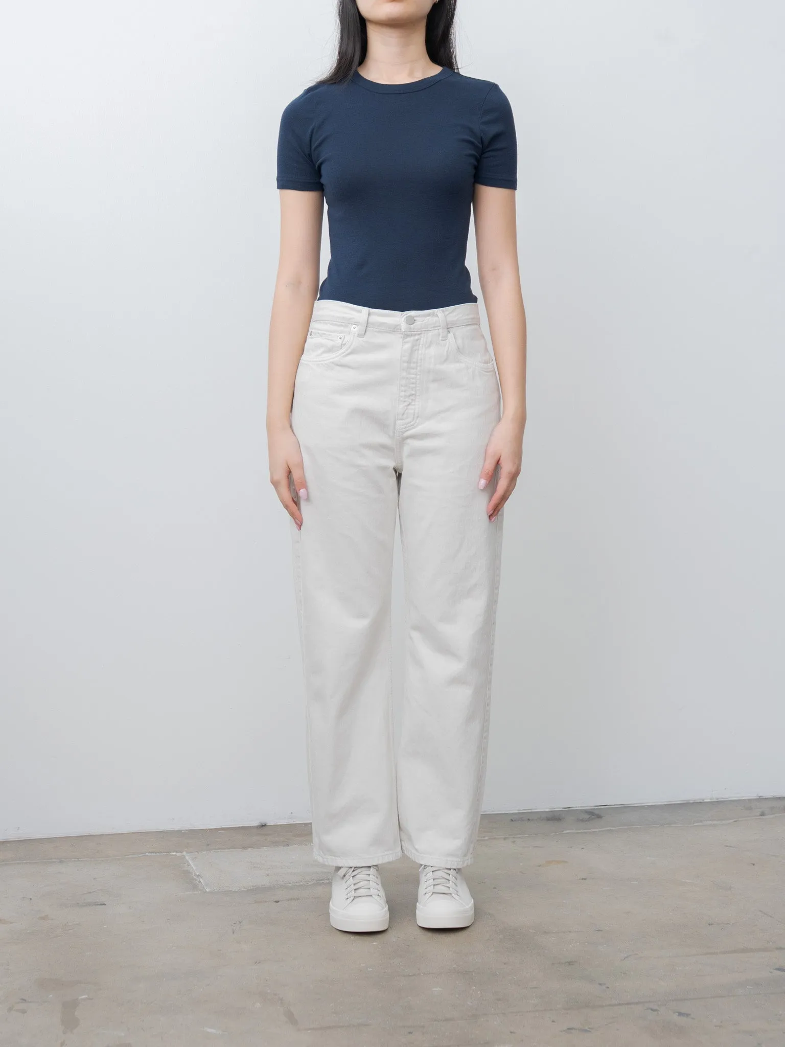 Cotton Silk Basic T-Shirt - Navy sold by Namu Shop product image thumbnail 2