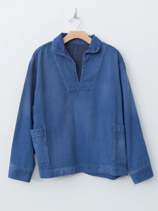 Denim Pullover Jacket - Blue Indigo sold by Namu Shop