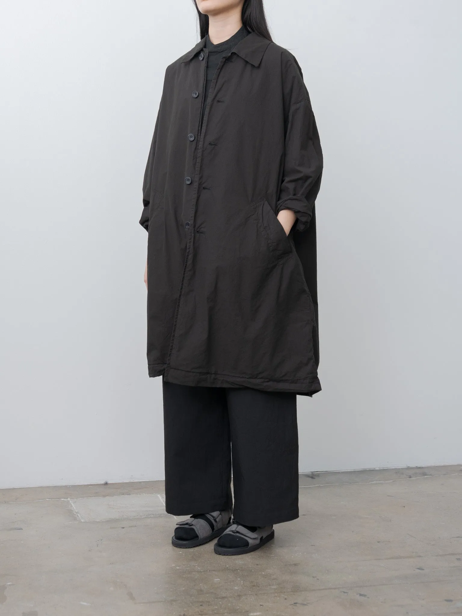Cotton Silk Coat - Black sold by Namu Shop product image thumbnail 4
