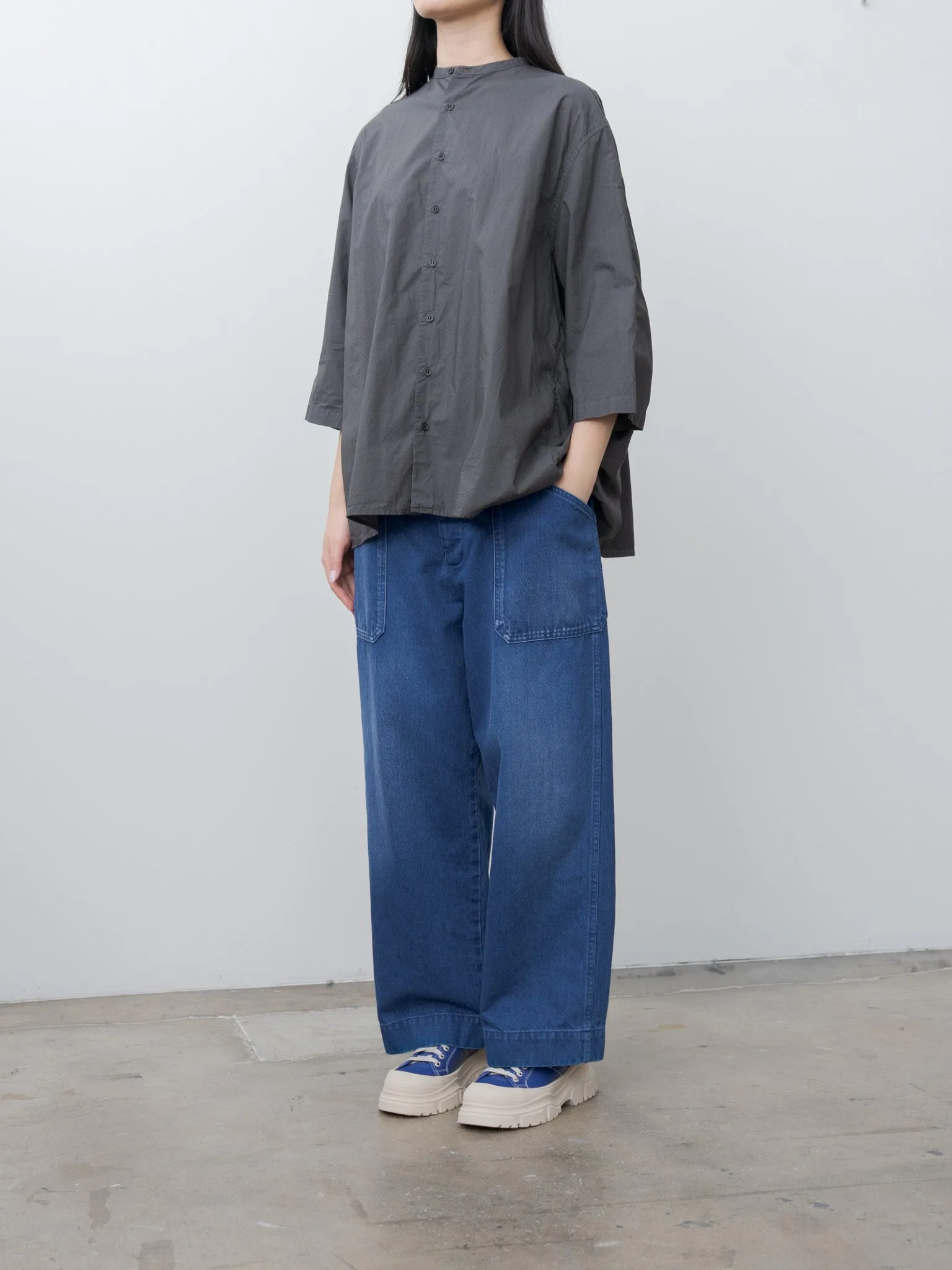 Gathered Blouse - Sumikuro (Charcoal Black) sold by Namu Shop product image thumbnail 3