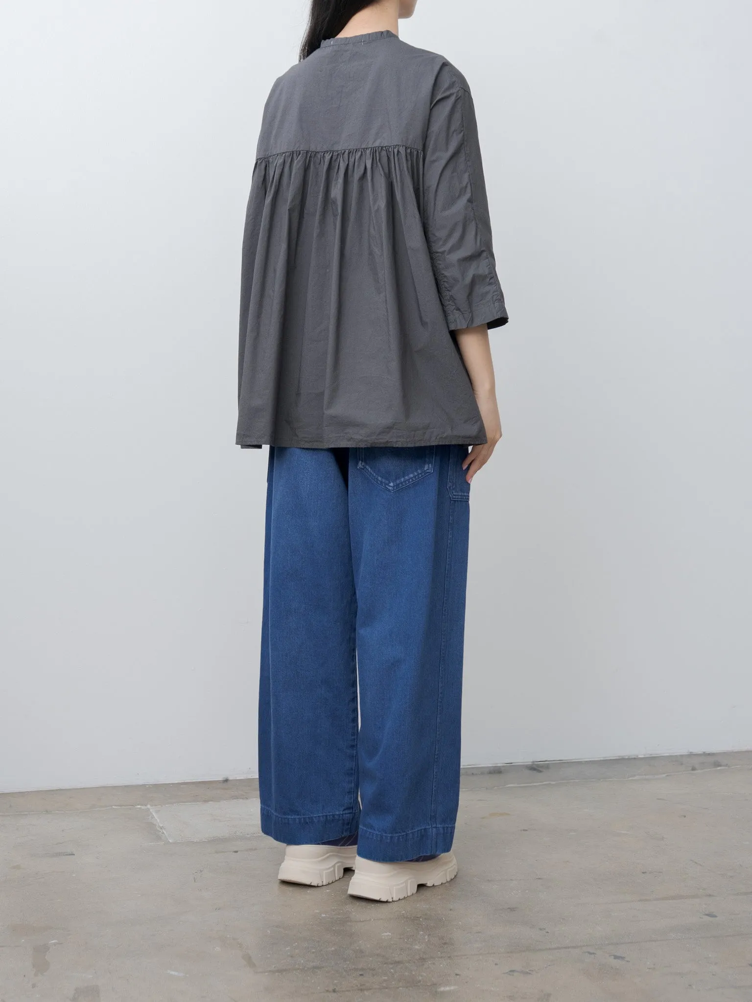 Gathered Blouse - Sumikuro (Charcoal Black) sold by Namu Shop product image thumbnail 4