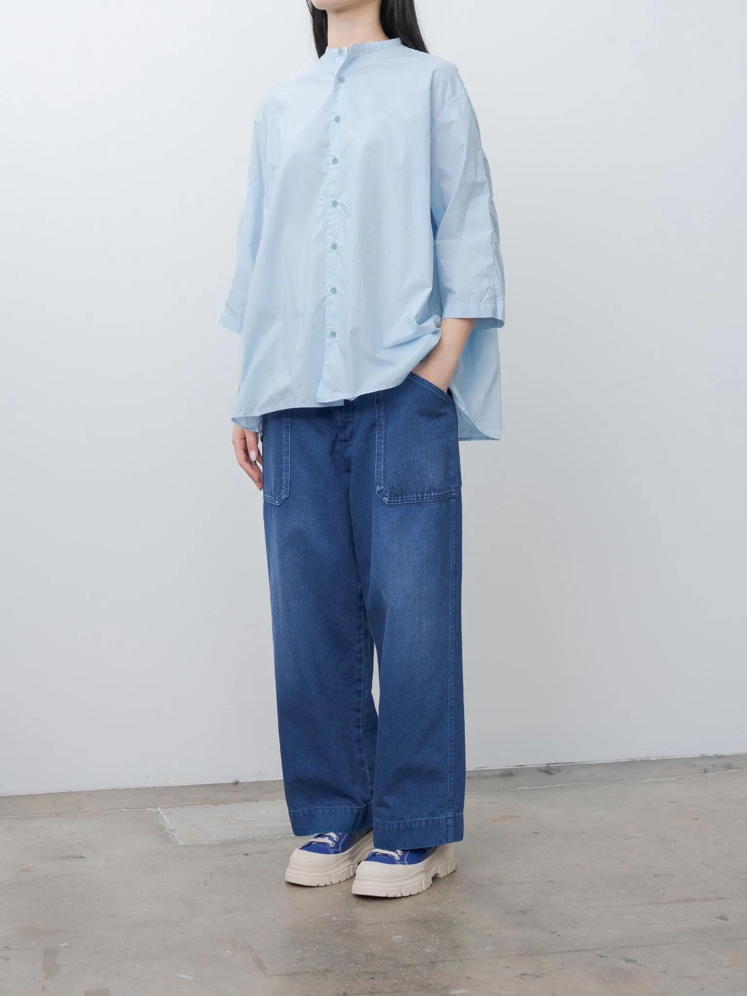 Gathered Blouse - Blue sold by Namu Shop
