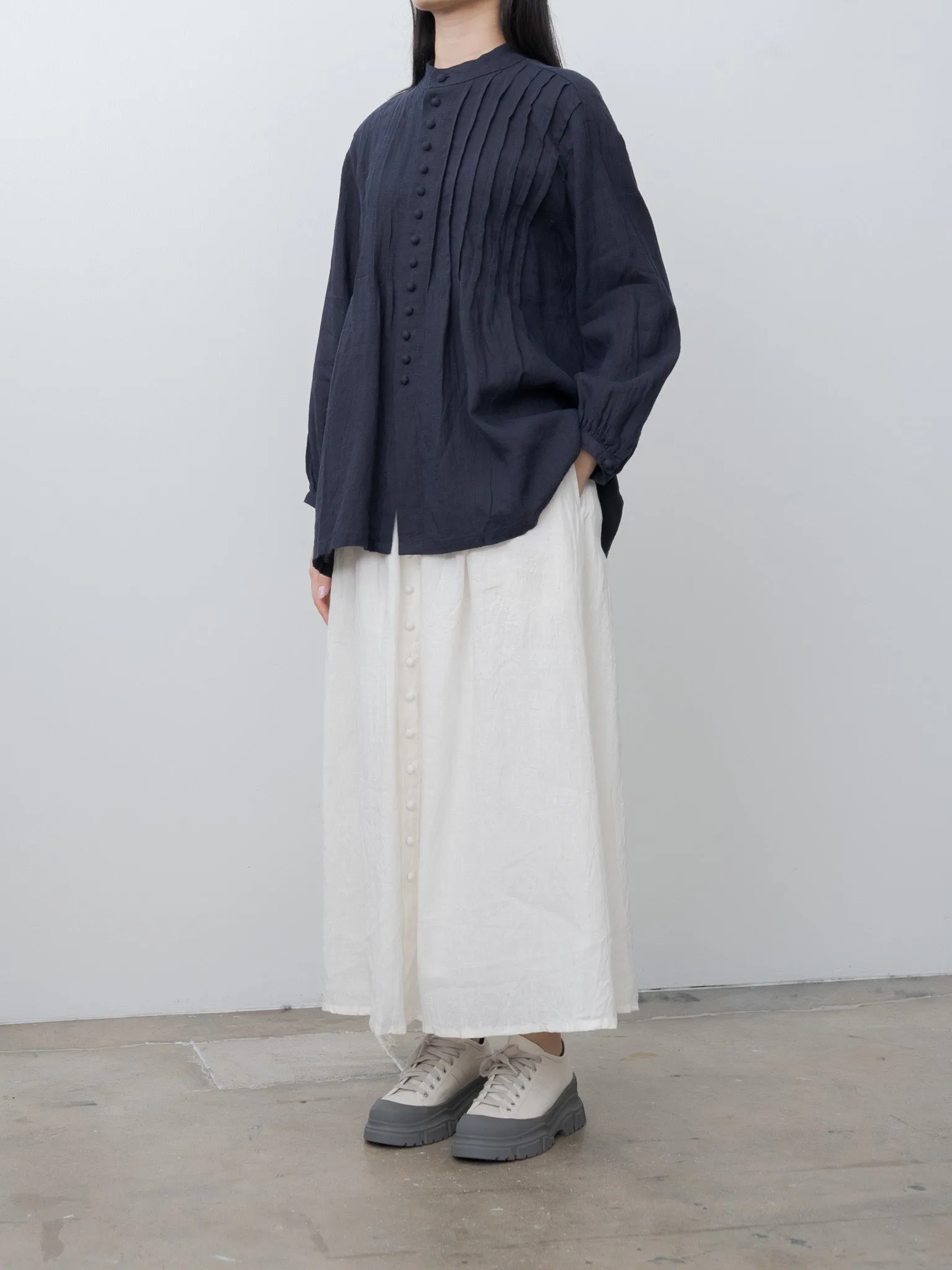 French Linen Shirt - Navy sold by Namu Shop product image thumbnail 4