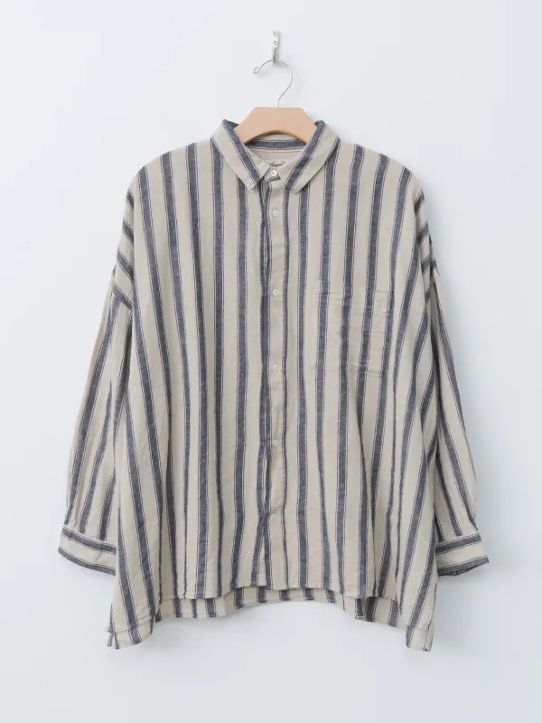 L/C Stripe Shirt - Natural x Indigo sold by Namu Shop
