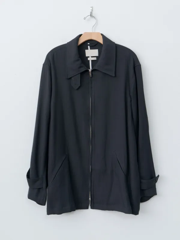 Linen Acetate Zip Blouson - Black sold by Namu Shop