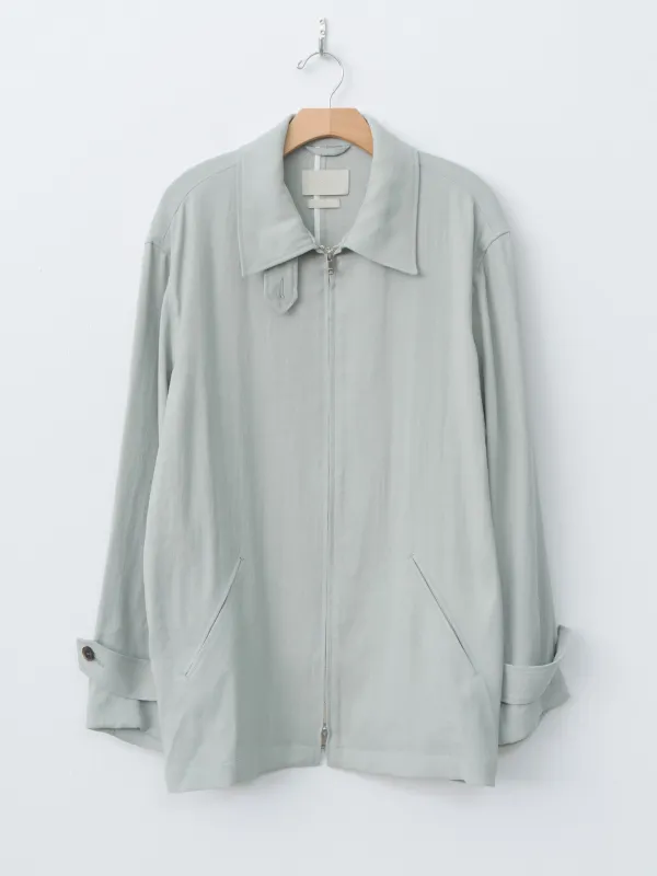 Linen Acetate Zip Blouson - Mist Green sold by Namu Shop
