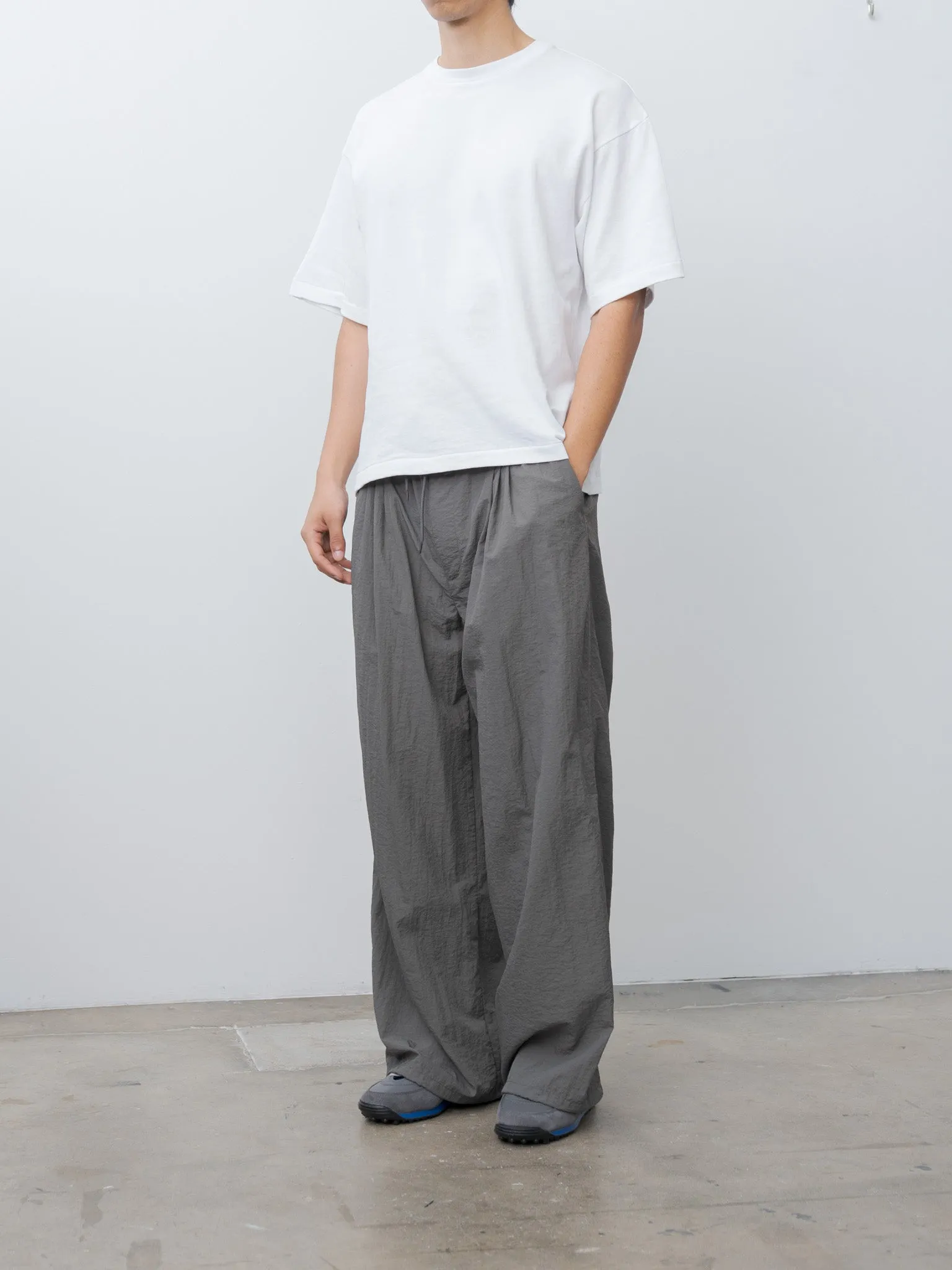 Nylon Pleated Easy Trousers - Charcoal Khaki sold by Namu Shop product image thumbnail 2