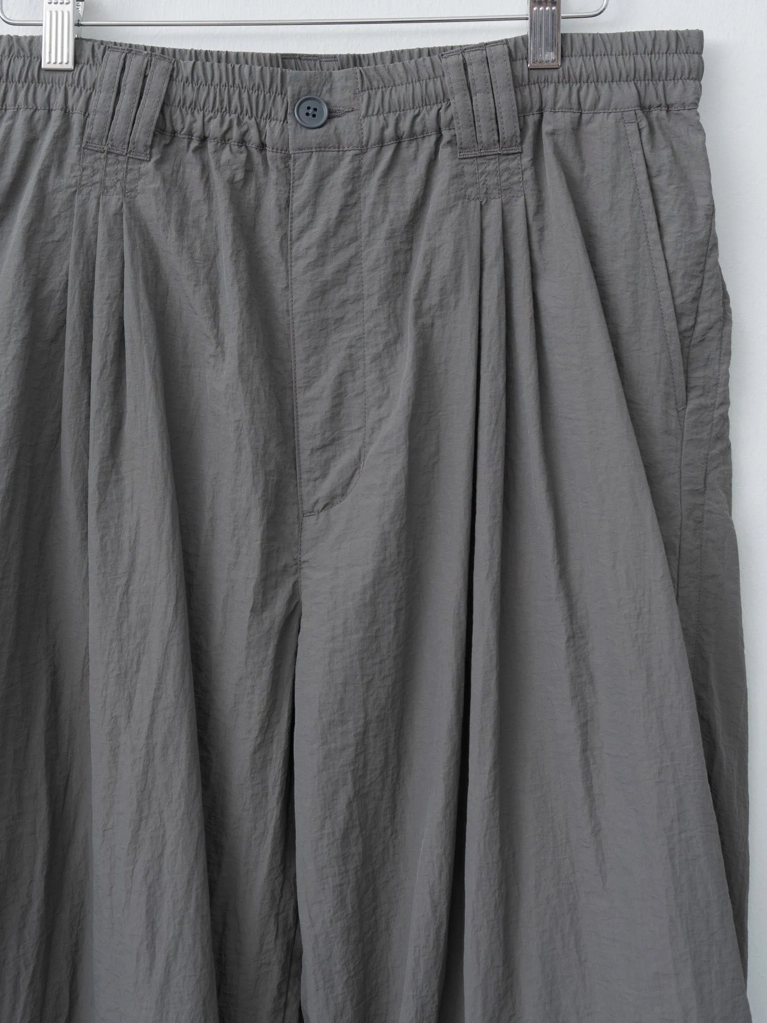 Nylon Pleated Easy Trousers - Charcoal Khaki sold by Namu Shop product image thumbnail 4