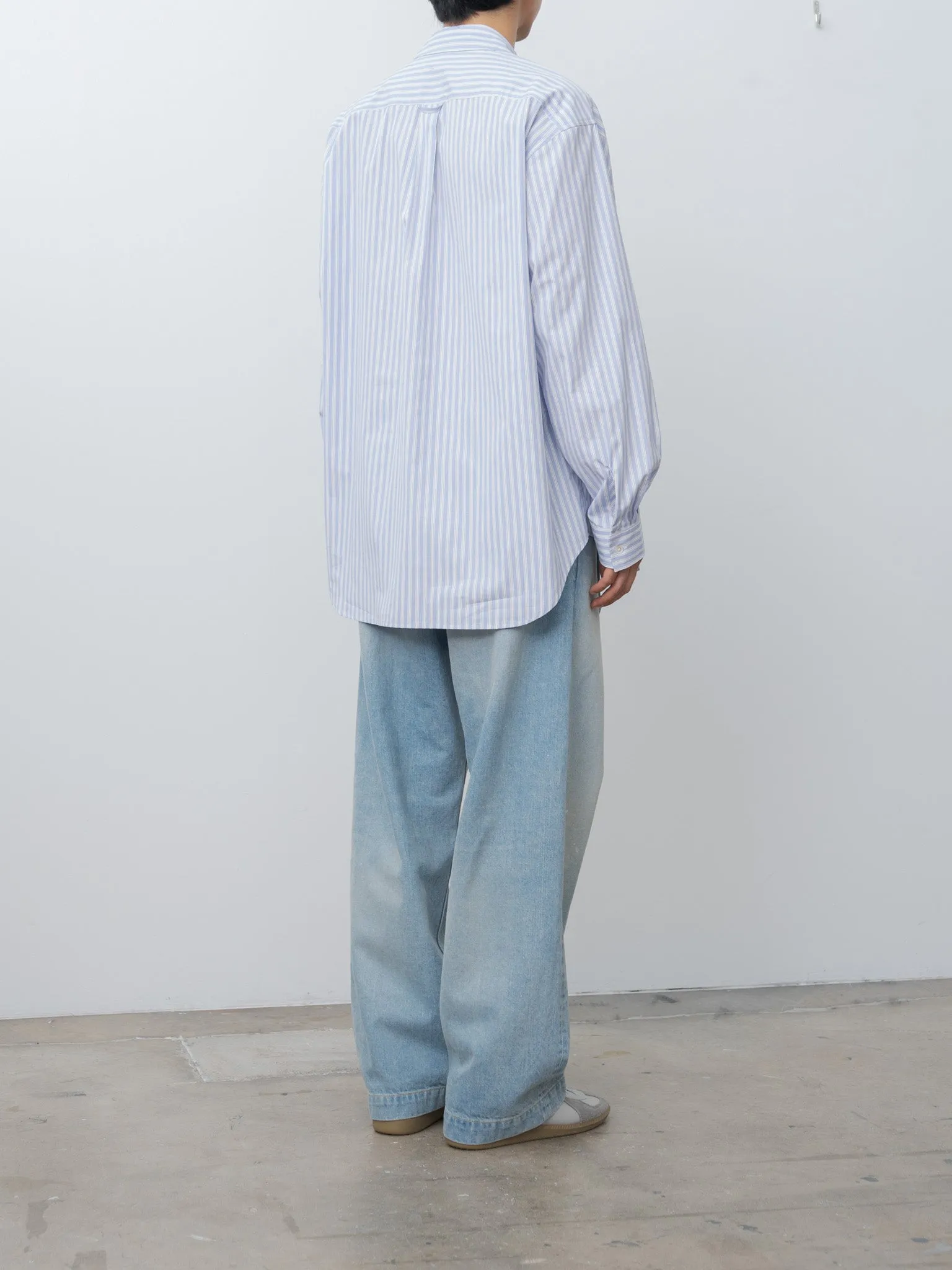 Overturn Shirt - Light Blue & Burgundy Striped Cotton sold by Namu Shop product image thumbnail 4