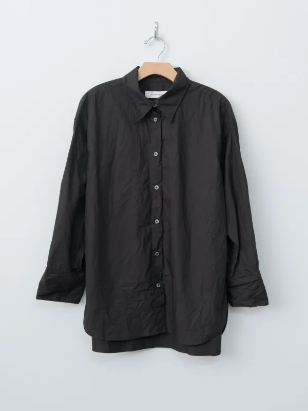 Crinkled Oversized Shirt - Black sold by Namu Shop