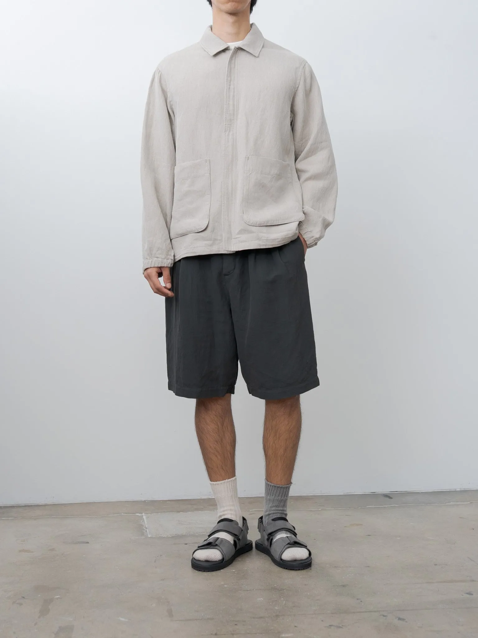 Hard Linen Utility Jacket - Raw Linen sold by Namu Shop product image thumbnail 5