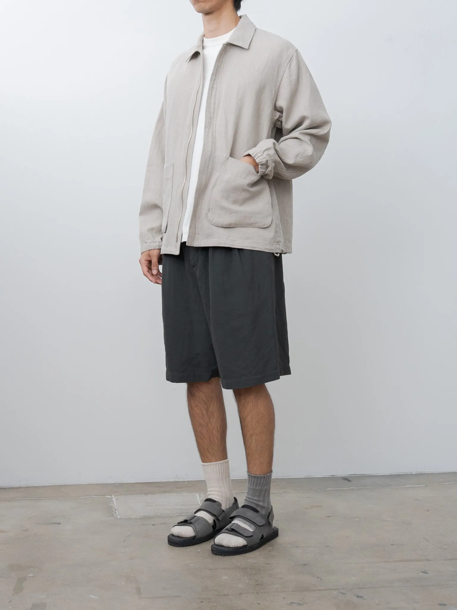 Hard Linen Utility Jacket - Raw Linen sold by Namu Shop product image thumbnail 3