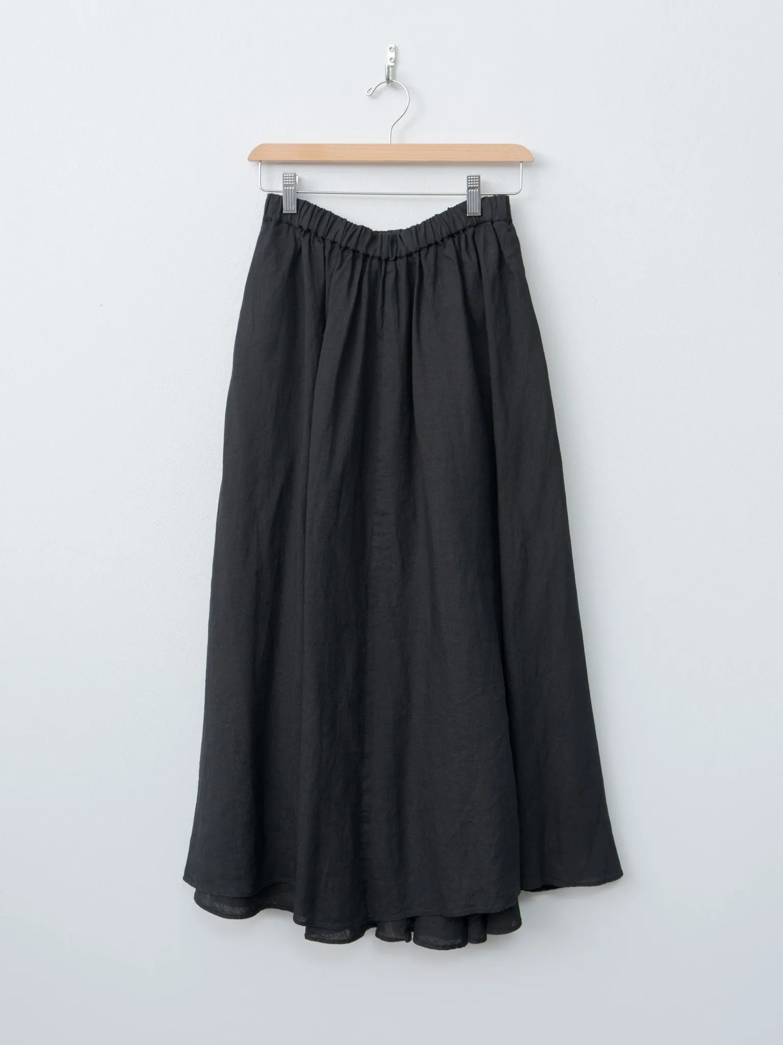 Natural Dyed Linen Lawn Gathered Skirt - Black sold by Namu Shop