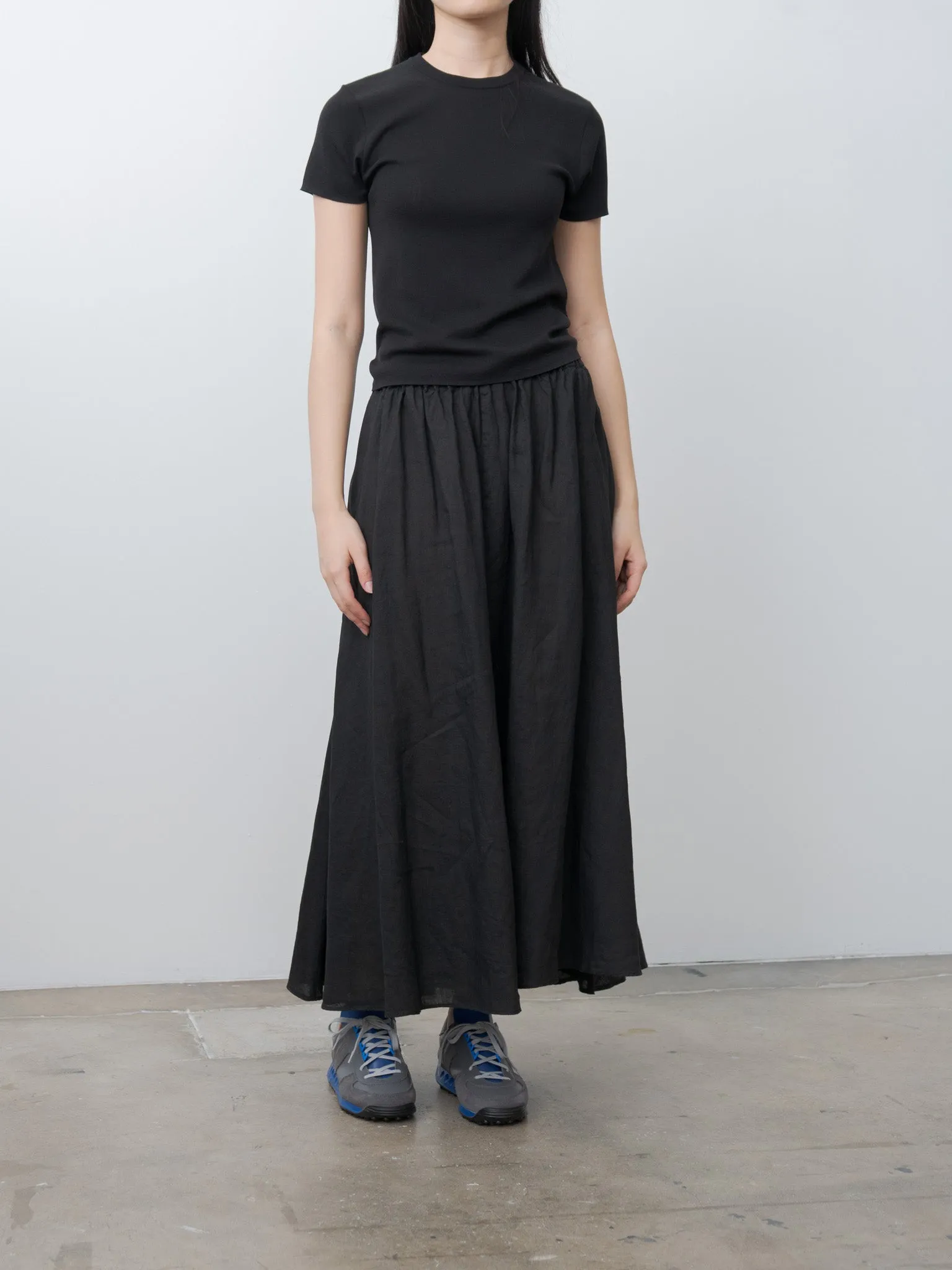 Natural Dyed Linen Lawn Gathered Skirt - Black sold by Namu Shop product image thumbnail 2