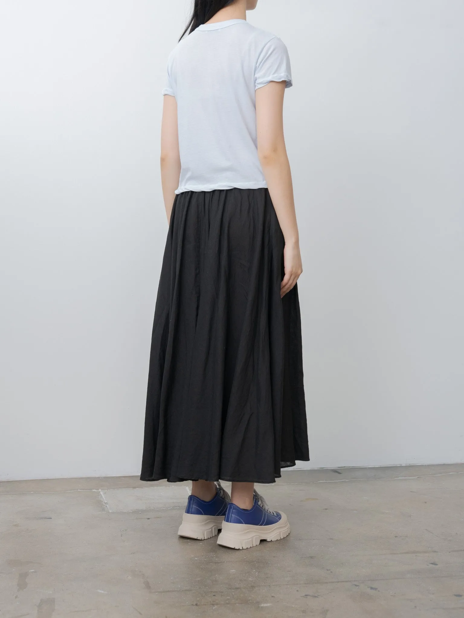 Natural Dyed Linen Lawn Gathered Skirt - Black sold by Namu Shop product image thumbnail 4
