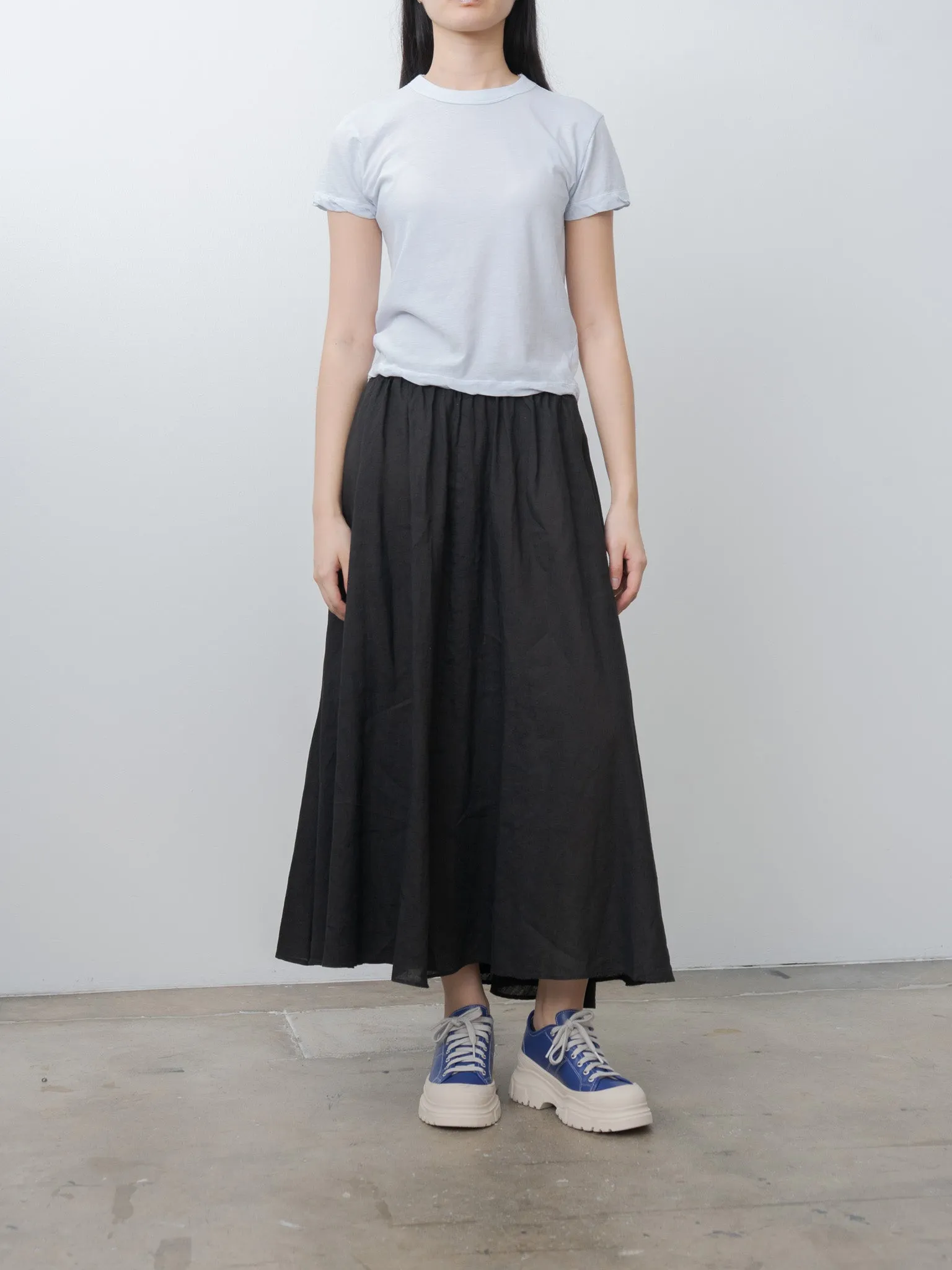 Natural Dyed Linen Lawn Gathered Skirt - Black sold by Namu Shop product image thumbnail 5