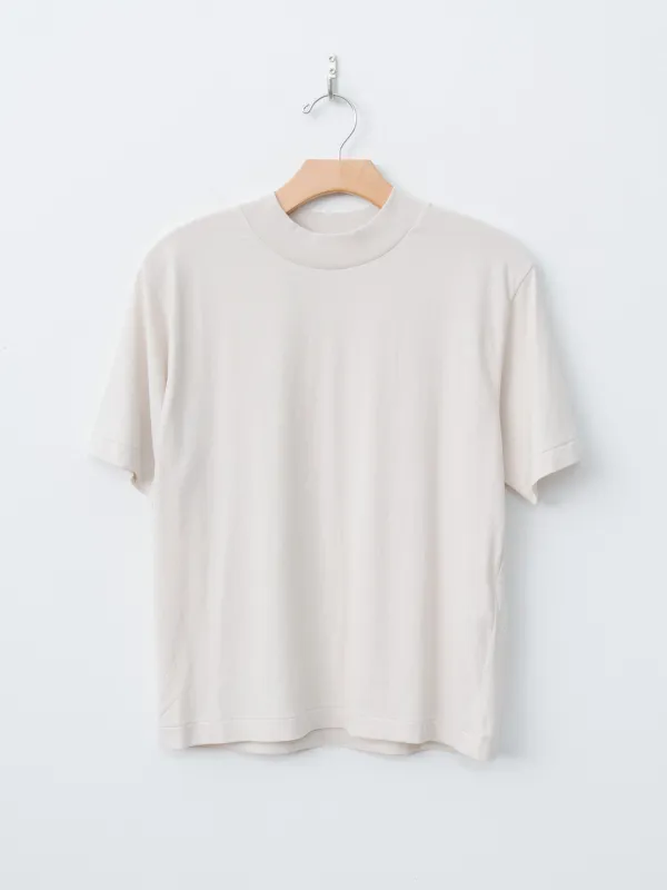 Fresca Nubuck Mockneck T-Shirt - Warm White made by ATON