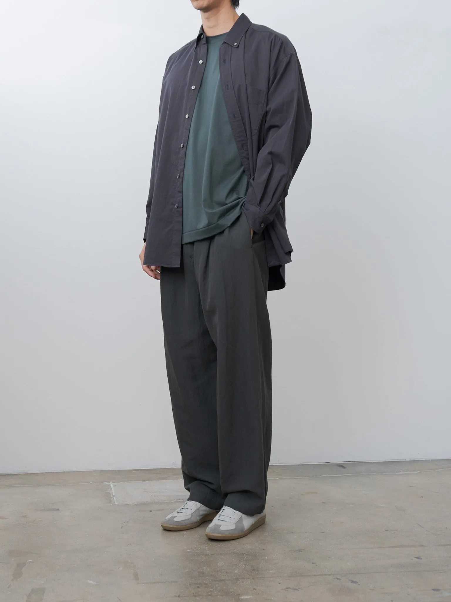 Organic Cotton Washer Satin Shirt - Navy sold by Namu Shop product image thumbnail 4