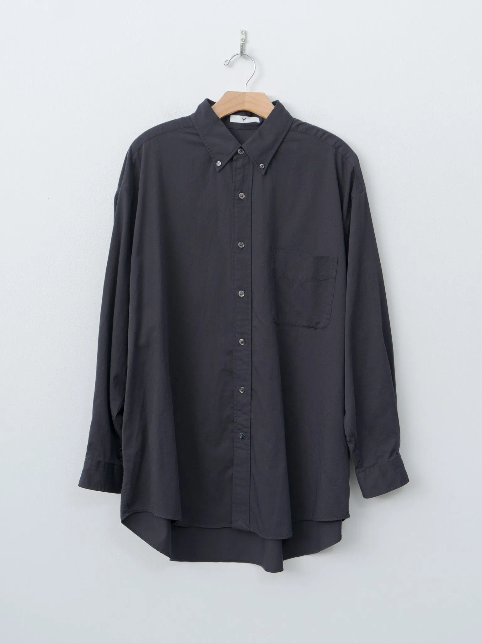 Organic Cotton Washer Satin Shirt - Navy sold by Namu Shop